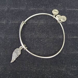 Alex & Ani Angel Wing Bangle Charm Bracelet Rafaelian Silver Finish